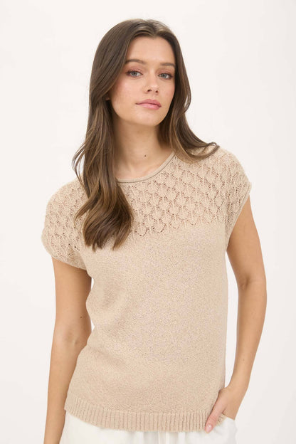 Almond Latte Knit Top