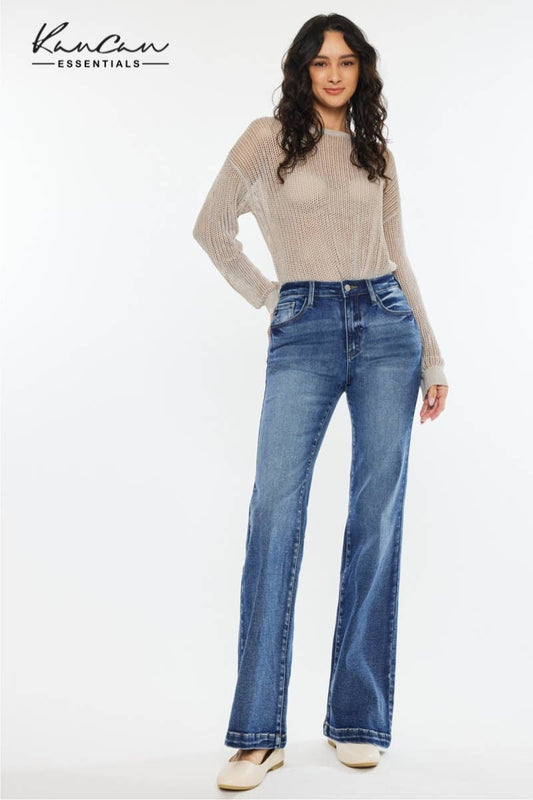 Kan Can High Rise Wide Leg Flared Jeans