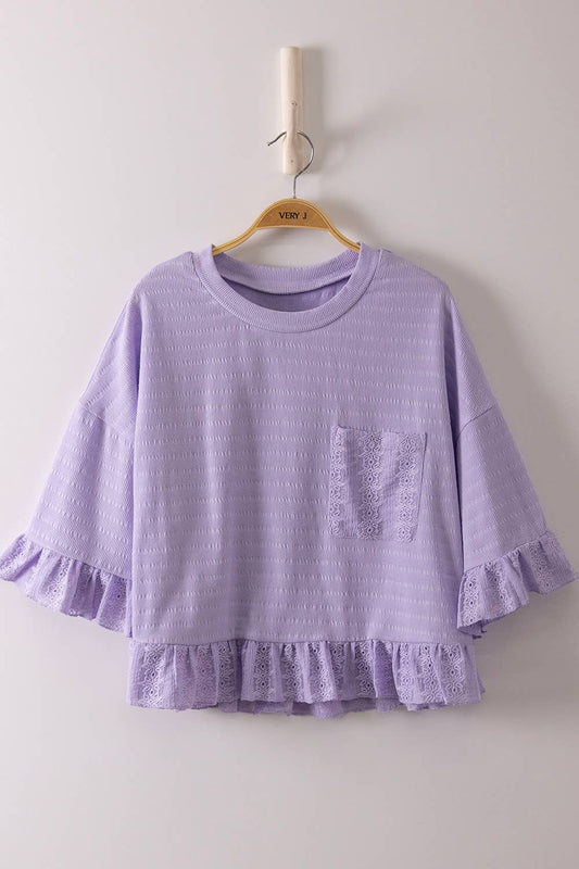 Soft Bloom Ruffle Sleeve Top