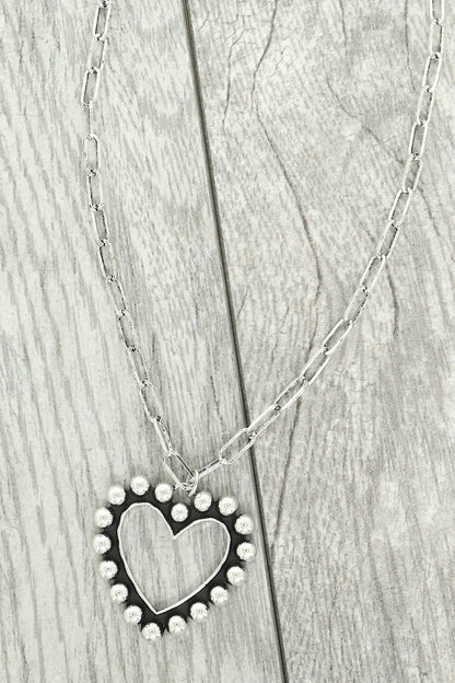 Western Heart Bubble Pendant Necklace