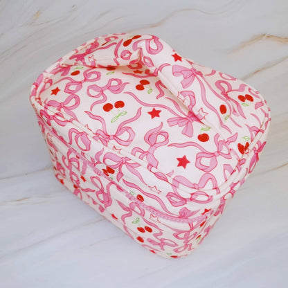 Cherry Bowtiful Travel Cosmetic Case With Handle