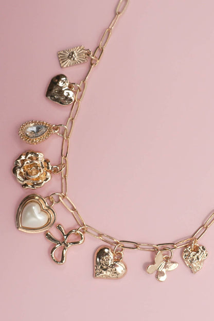Pearl Heart Charm Necklace