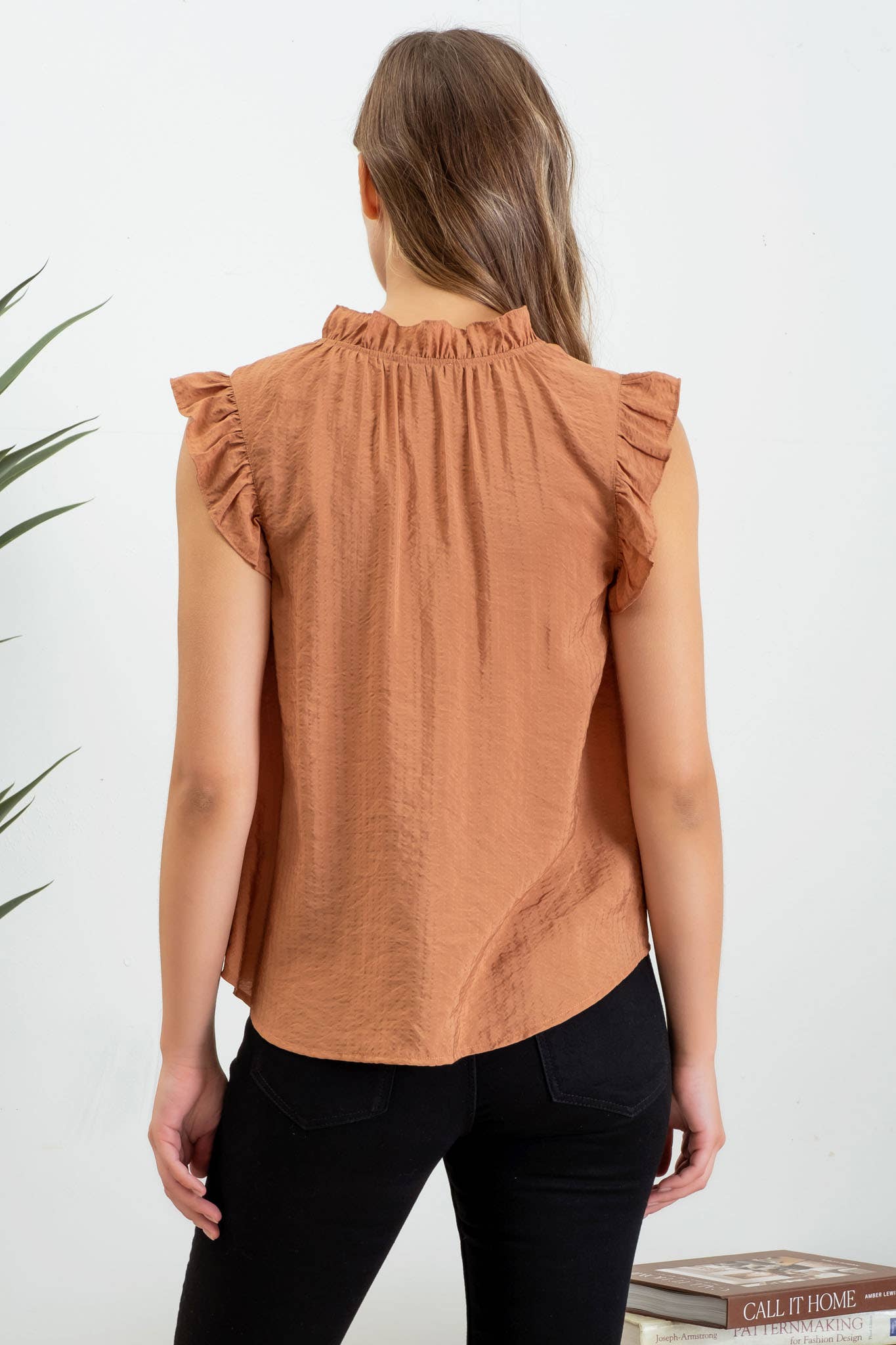 Cinnamon Ruffle Blouse