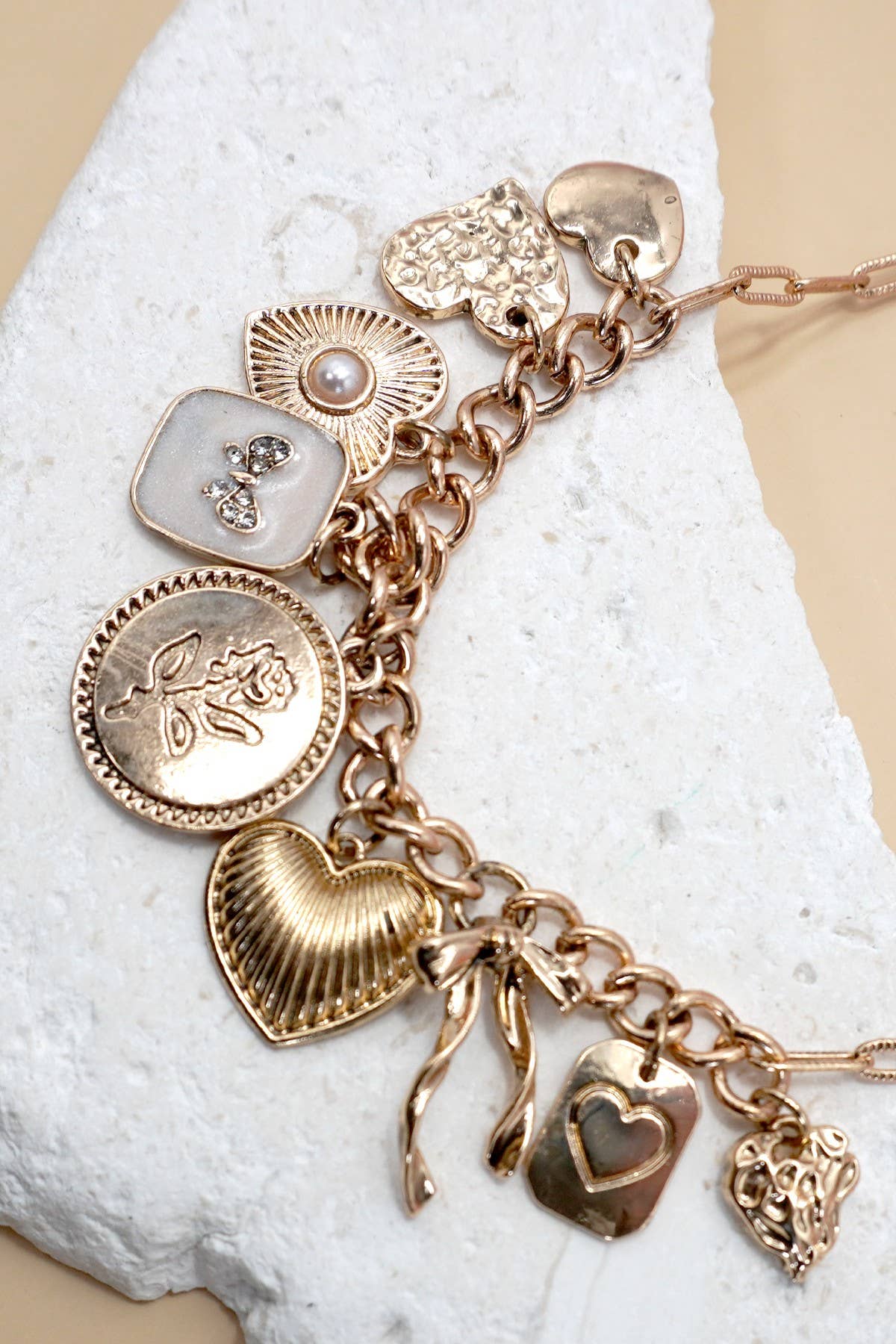 Flower Coin Charm Necklace