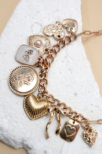 Flower Coin Charm Necklace