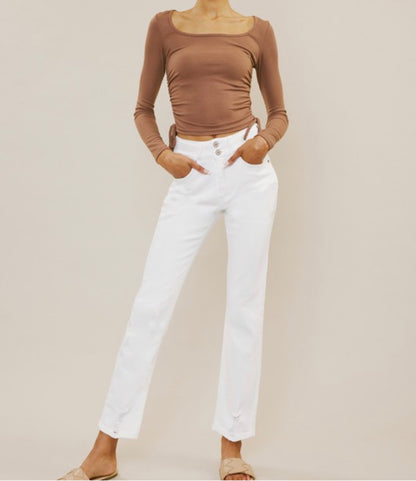 White Kan Can Cropped Jeans